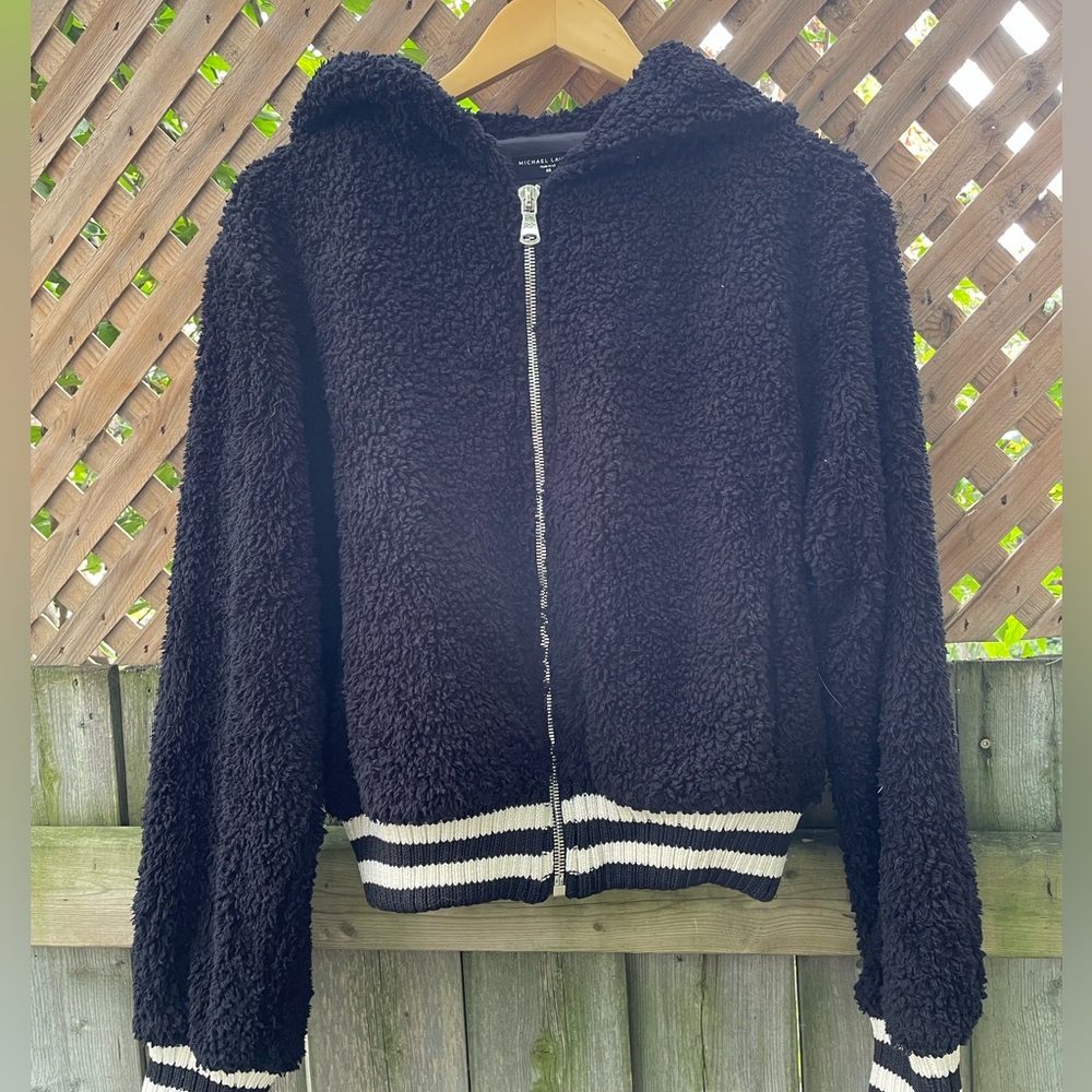 Michael Lauren “Torin” Black Sherpa Zip Hoodie
